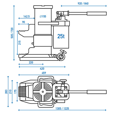 Домкрат с низким подхватом HM-250